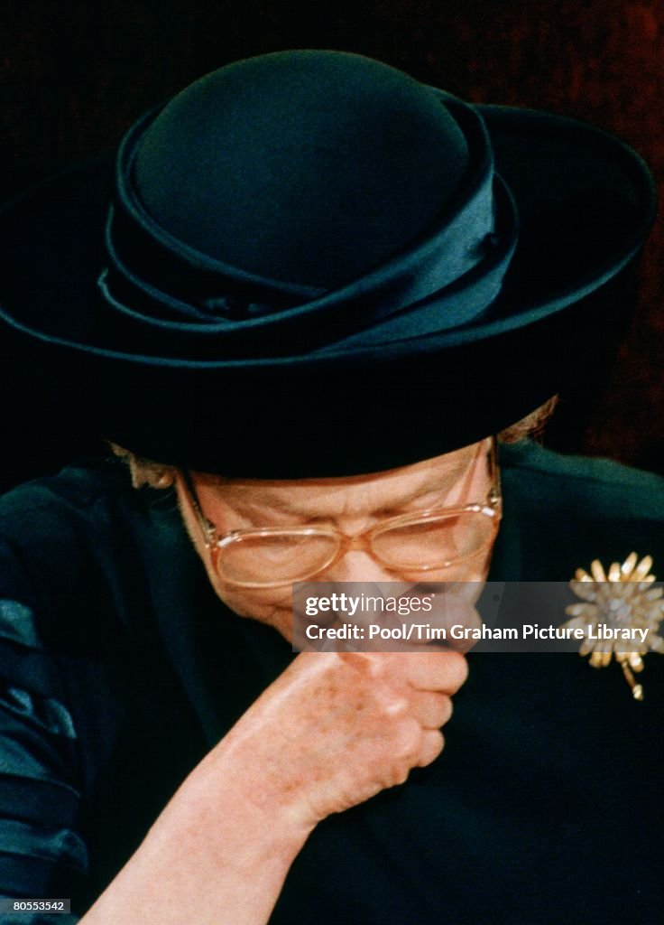 Queen Elizabeth II making her "Annus Horribilis" speech at t