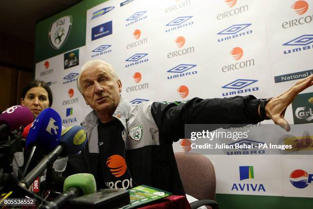 Republic of Ireland's manager Giovanni Trapattoni during a Press Conference at Gannon Park, Malahide, Ireland.