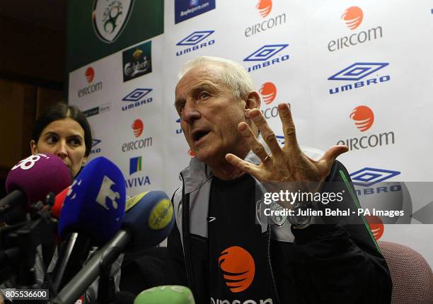 Republic of Ireland's manager Giovanni Trapattoni during a Press Conference at Gannon Park, Malahide, Ireland.