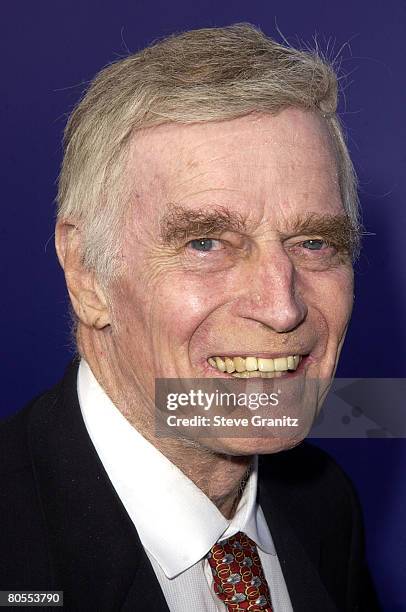 Charlton Heston at the 2002 World Stunt Awards at Barker Hangar, Santa Monica Airport, Santa Monica, California USA May 19, 2002. Heston announced...