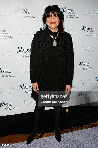 Editor-in-Chief of Gourmet Magazine Ruth Reichl arrives at the 2008 Matrix Awards Luncheon held at the Waldorf Astoria Hotel on April 7, 208 in New...