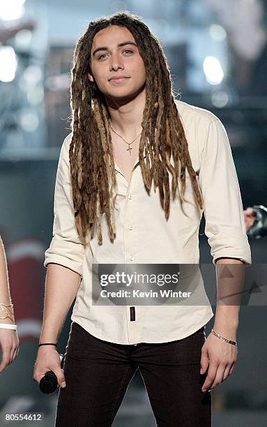 American Idol contestant Jason Castro performs during the taping of Idol Gives Back held at the Kodak Theatre on April 6, 2008 in Hollywood,...