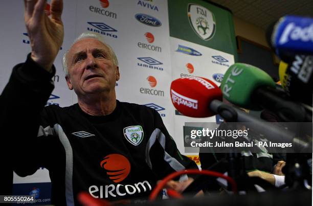 Republic of Ireland's Manager Giovanni Trapattoni during a press conference at the Grand Hotel, Malahide, Ireland.