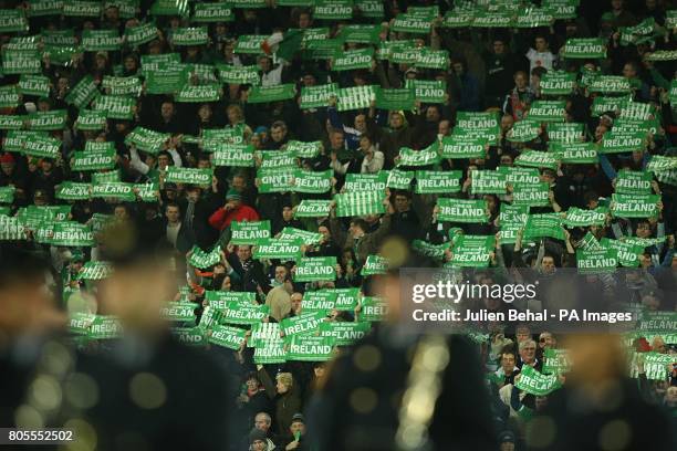 Ireland fans show their support in the stands