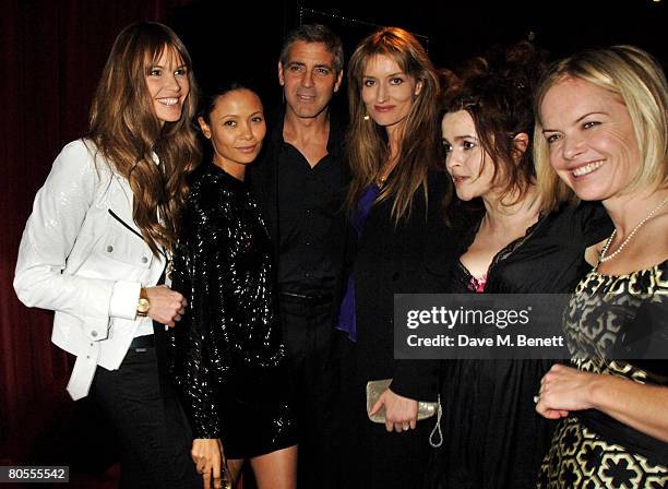 Supermodel Elle Macpherson, actors Thandie Newton, George Clooney, Natasha McElhone, and Helena Bonham Carter and television presenter Mariella...