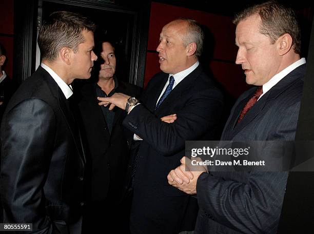 Actor Matt Damon attends the Harpers Bazaar dinner for George Clooney hosted by editor Lucy Yeomans, at L'Atelier de Joel Robuchon April 7, 2008 in...