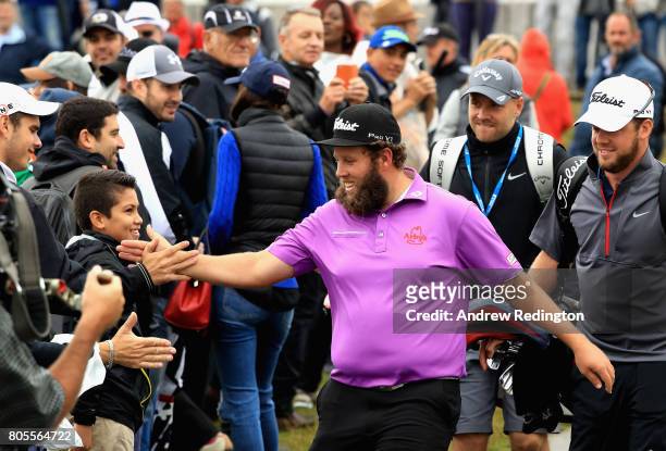 Andrew Johnston of England walks to the 1st tee during day four of the HNA Open de France at Le Golf National on July 2, 2017 in Paris, France.