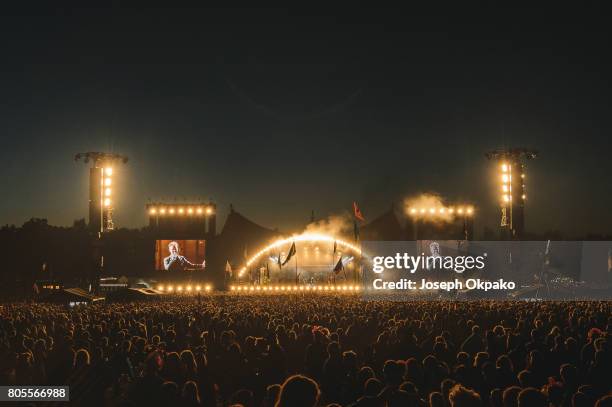 General view of the main stage at Roskilde Festival on July 1, 2017 in Roskilde, Denmark.