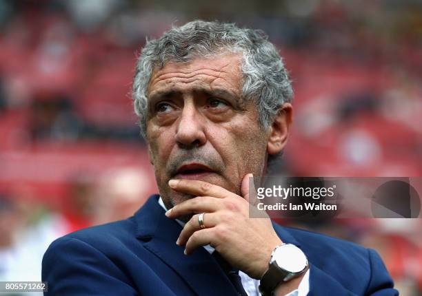 Fernando Santos head coach of Portugal looks on prior to the FIFA Confederations Cup Russia 2017 Play-Off for Third Place between Portugal and Mexico...