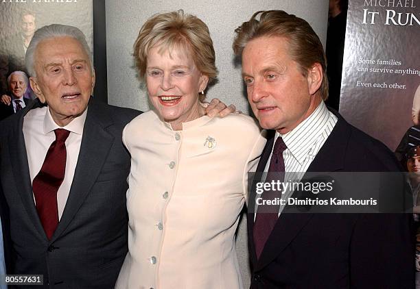 Kirk Douglas, Diana Douglas and Michael Douglas