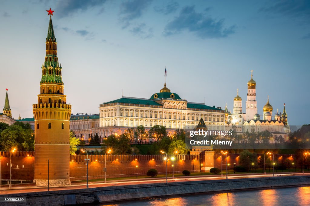 Kremlin in Moscow at Sunset Twilight Russia