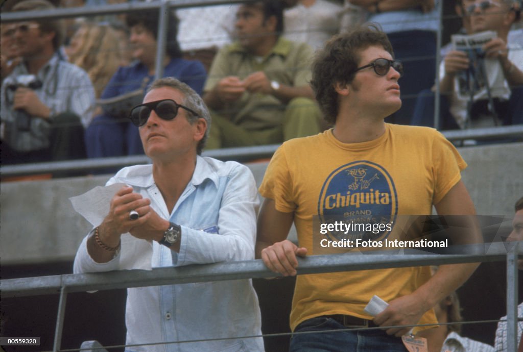 American Actor Paul Newman And His Son Scott Newman Attend The News american-actor-paul-newman-and-his-son-scott-newman-attend-the-news