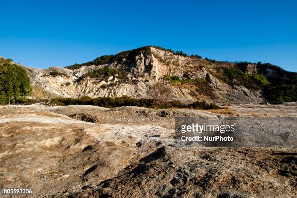 Cratere, Solfatara di Pozzuoli, Italy on June 29/2017, is one of the forty volcanoes that make up the Flegrei Fields and is located about three...