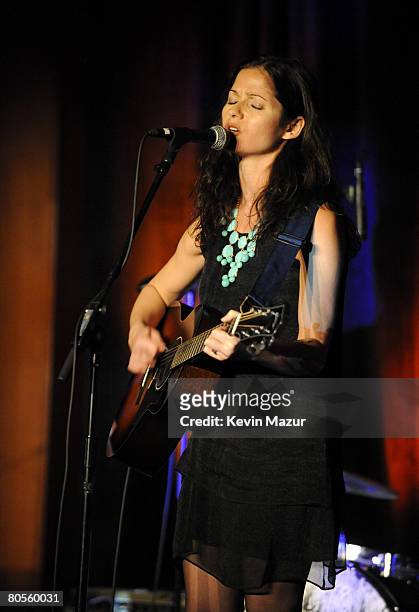 Actress Jill Hennessy performs on stage during the Food Bank For New York City's 5th Annual Can-Do Awards Dinner at Abigail Kirsch's Pier Sixty at...
