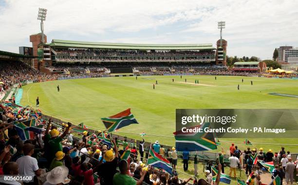 General view as England play South Africa during the Fourth One-Day International at St Georges Park, Port Elizabeth, South Africa.