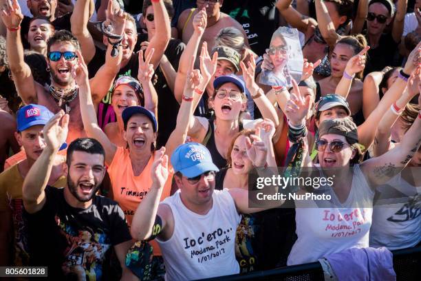 The Italian rock star Vasco Rossi celebrates his forty years of career with the mega concert Vasco Modena Park at Enzo Ferrai park in Modena with two...