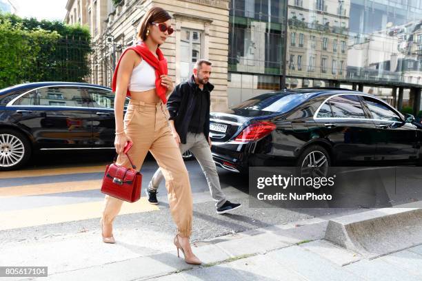 Bella Hadid out and about in Paris, France, on July 1, 2017.