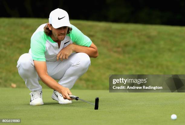 Tommy Fleetwood of England on the 13th green during day four of the HNA Open de France at Le Golf National on July 2, 2017 in Paris, France.