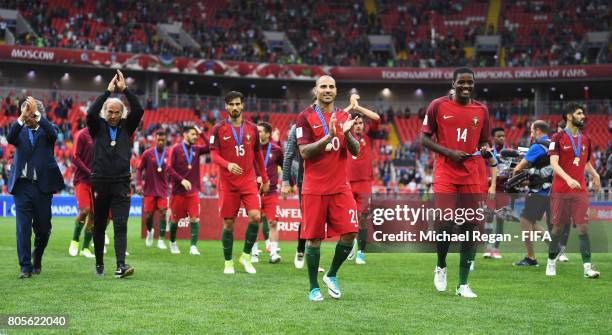 The Portugal team shows appreciation to the fans after the FIFA Confederations Cup Russia 2017 Play-Off for Third Place between Portugal and Mexico...