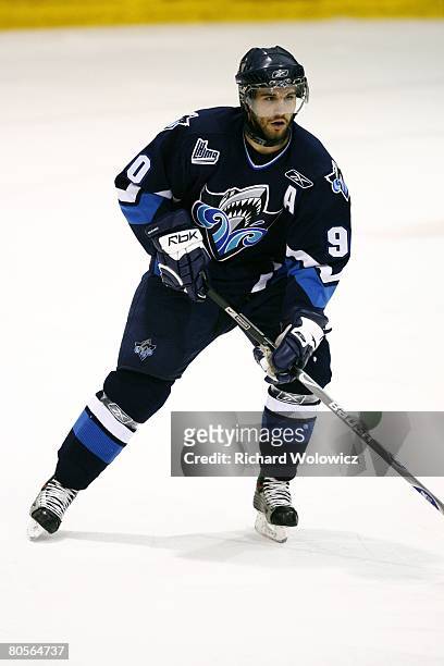Patrice Cormier of the Rimouski Oceanic skates during the game against the Rouyn-Noranda Huskies at Dave Keon Arena on April 05, 2008 in...