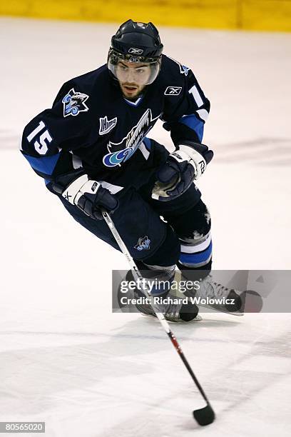 Philippe Cornet of the Rimouski Oceanic skates during the game against the Rouyn-Noranda Huskies at Dave Keon Arena on April 05, 2008 in...