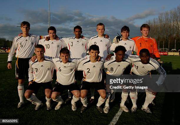 Germany's starting team during the U16 International friendly, Ireland vs Germany at O'Shea Park on April 08, 2008 in Cork, Ireland.