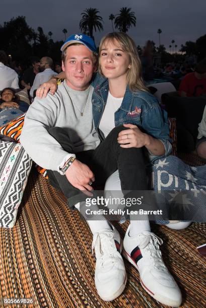Jeremy Allen White and Addison Timlin attend Cinespia's screening of 'Dirty Dancing' held at Hollywood Forever on July 1, 2017 in Hollywood,...