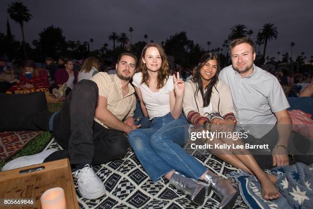 Sarah Ramos and friends attend Cinespia's screening of 'Dirty Dancing' held at Hollywood Forever on July 1, 2017 in Hollywood, California.