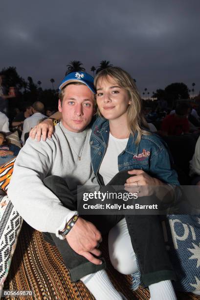 Jeremy Allen White and Addison Timlin attend Cinespia's screening of 'Dirty Dancing' held at Hollywood Forever on July 1, 2017 in Hollywood,...