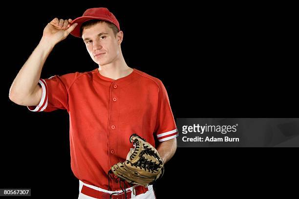 portrait of a baseball pitcher - honkbaltenue stockfoto's en -beelden