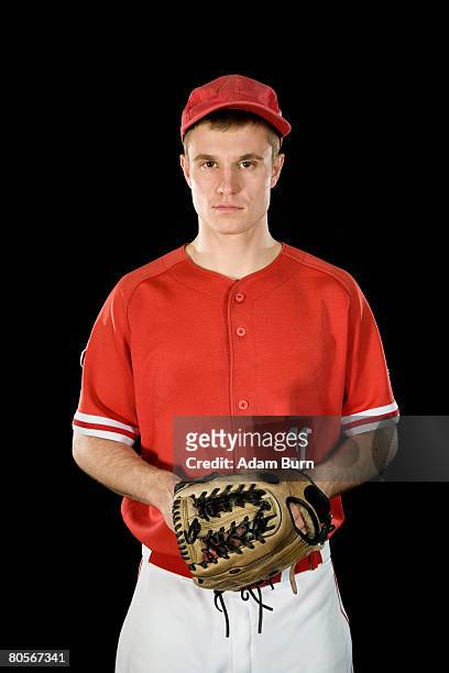 portrait of a baseball pitcher - baseball jersey stock pictures, royalty-free photos & images