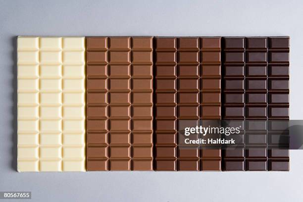 a row of chocolate bars - chocolate ao leite - fotografias e filmes do acervo