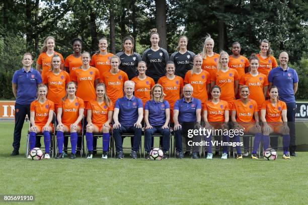 Sisca Folkertsma of Holland Women, Liza van der Most of Holland Women, Sheila van den Bulk of Holland Women, goalkeeper Angela Christ of Holland...