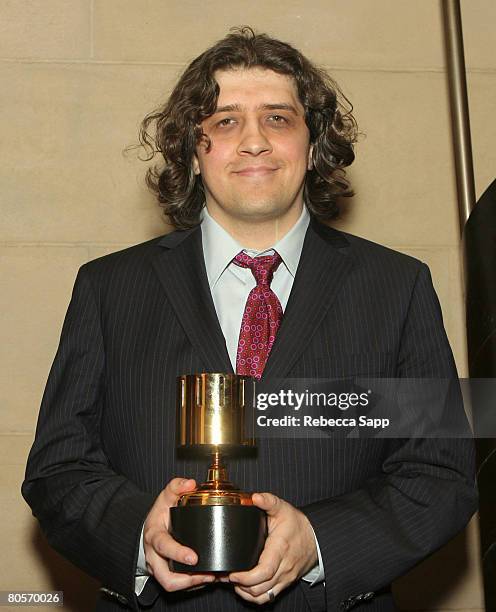 Craig McCracken, winner of Best Animated TV Production for "Foster's Home for Imaginary Friends"