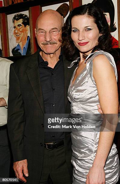 Actor Patrick Stewart and Actress Kate Fleetwood attend the Macbeth Broadway Opening Night After Party on April 9, 2008 in New York City.