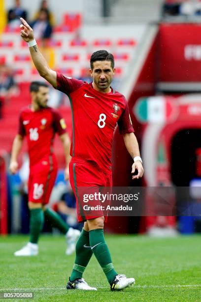 Joo Moutinho of Portugal in action during the FIFA Confederations Cup Russia 2017 Play-Off for Third Place between Portugal and Mexico at Spartak...