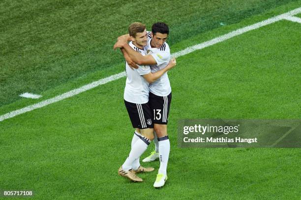 Lars Stindl of Germany celebrates scoring his sides first goal with Timo Werner of Germany during the FIFA Confederations Cup Russia 2017 Final...