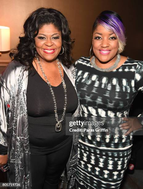 Kim Burrell and Anita Wilson pose backstage at the 2017 ESSENCE Festival presented by Coca-Cola at Ernest N. Morial Convention Center on July 2, 2017...