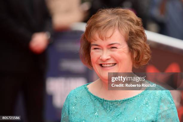 Susan Boyle attends the world premiere for 'England is mine' and closing event of the 71st Edinburgh International Film Festival at Festival Theatre...