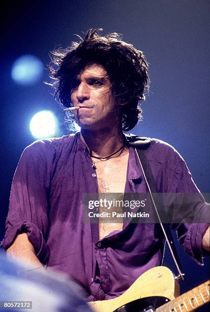 Keith Richards of the Rolling Stones in 1979 on the New Barbarians Tour in Chicago, Il..