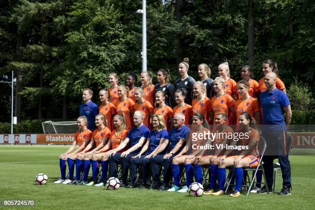 Sisca Folkertsma of Holland Women, Liza van der Most of Holland Women, Sheila van den Bulk of Holland Women, goalkeeper Angela Christ of Holland...