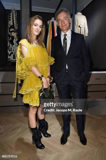 Sofia Sanchez de Betak and Geoffroy de la Bourdonnaye attend Guy Bourdin inaugural exhibition and unveiling of Maison Chloe as part of Paris Fashion...