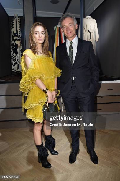 Sofia Sanchez de Betak and Geoffroy de la Bourdonnaye attend Guy Bourdin inaugural exhibition and unveiling of Maison Chloe as part of Paris Fashion...