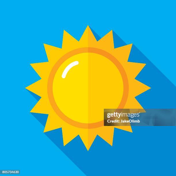 sun icon flat - summer heat stock illustrations