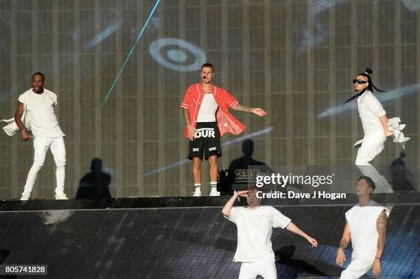 Justin Bieber performs on stage at the Barclaycard Presents British Summer Time Festival in Hyde Park on July 2, 2017 in London, England.