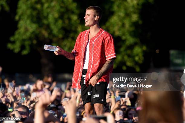 Justin Bieber performs on stage at the Barclaycard Presents British Summer Time Festival in Hyde Park on July 2, 2017 in London, England.