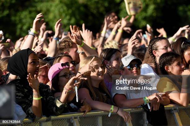 General view of the crowd at the Barclaycard Presents British Summer Time Festival in Hyde Park on July 2, 2017 in London, England.