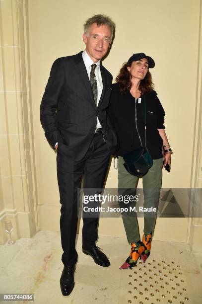 Mademoiselle Agnes and Geoffroy de la Bourdonnaye attend Guy Bourdin inaugural exhibition and unveiling of Maison Chloe as part of Paris Fashion Week...