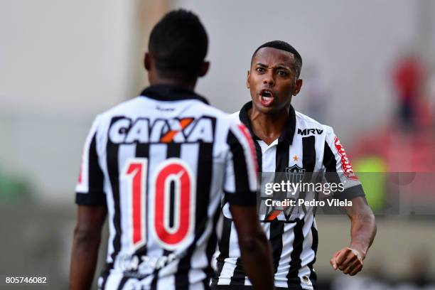 Robinho of Atletico MG celebrates a scored goal against Cruzeiro during a match between Atletico MG and Cruzeiro as part of Brasileirao Series A 2017...