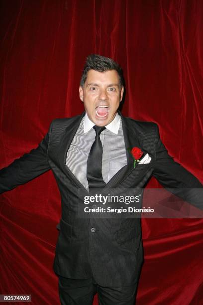 Fashion designer Alex Zabotto-Bentley poses for a portrait at the launch of `Golden Royale', a James Bond themed venue for the Golden Slipper...